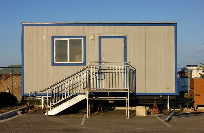 office trailers lined up for on-site use